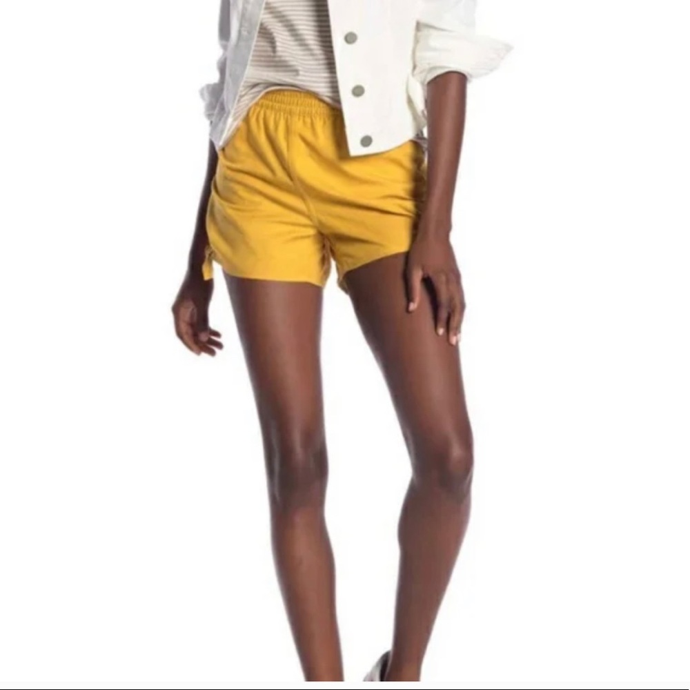 Madewell Elastic Waist Pull On Yellow Shorts Size M